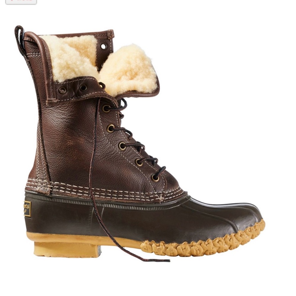 Women's Bean Boots, 10" Shearling-Lined size 8